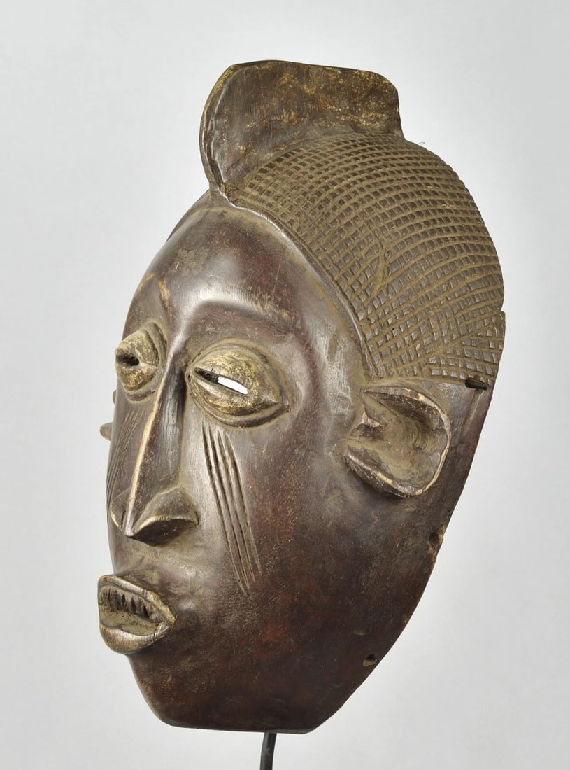 African Art - Large & impressive wooden Mask Probably from Nigeria 16" - 3