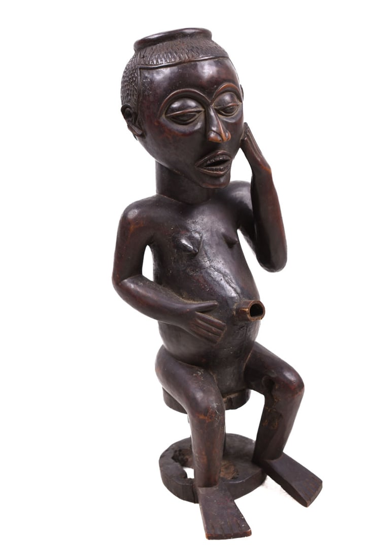 Anthropomorphic Cup Figure – Wood – Kuba – Congo - 3