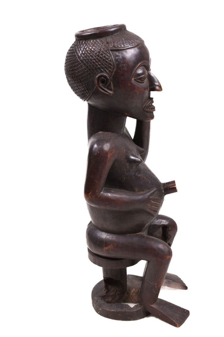 Anthropomorphic Cup Figure – Wood – Kuba – Congo - 4