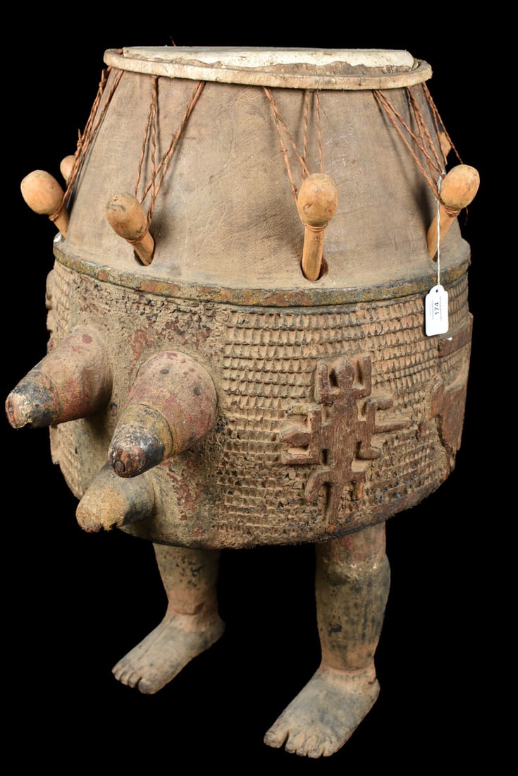 “Nntan“ or “Ompe“ Drum – Wood, Leather – Ashanti – Ghana - 2