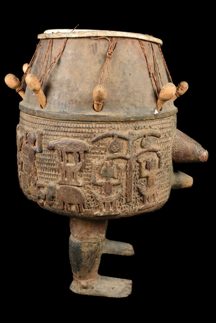 “Nntan“ or “Ompe“ Drum – Wood, Leather – Ashanti – Ghana - 4