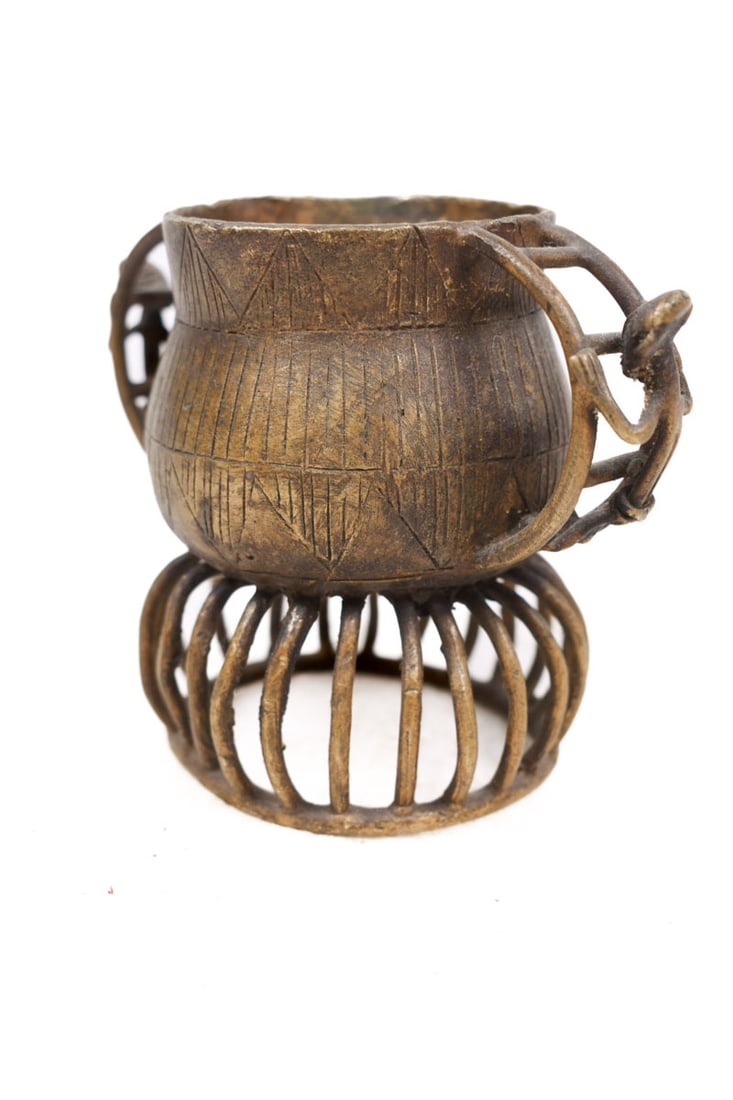Gold dust pot – Bronze – Asante – Kuduo – Ghana - 4