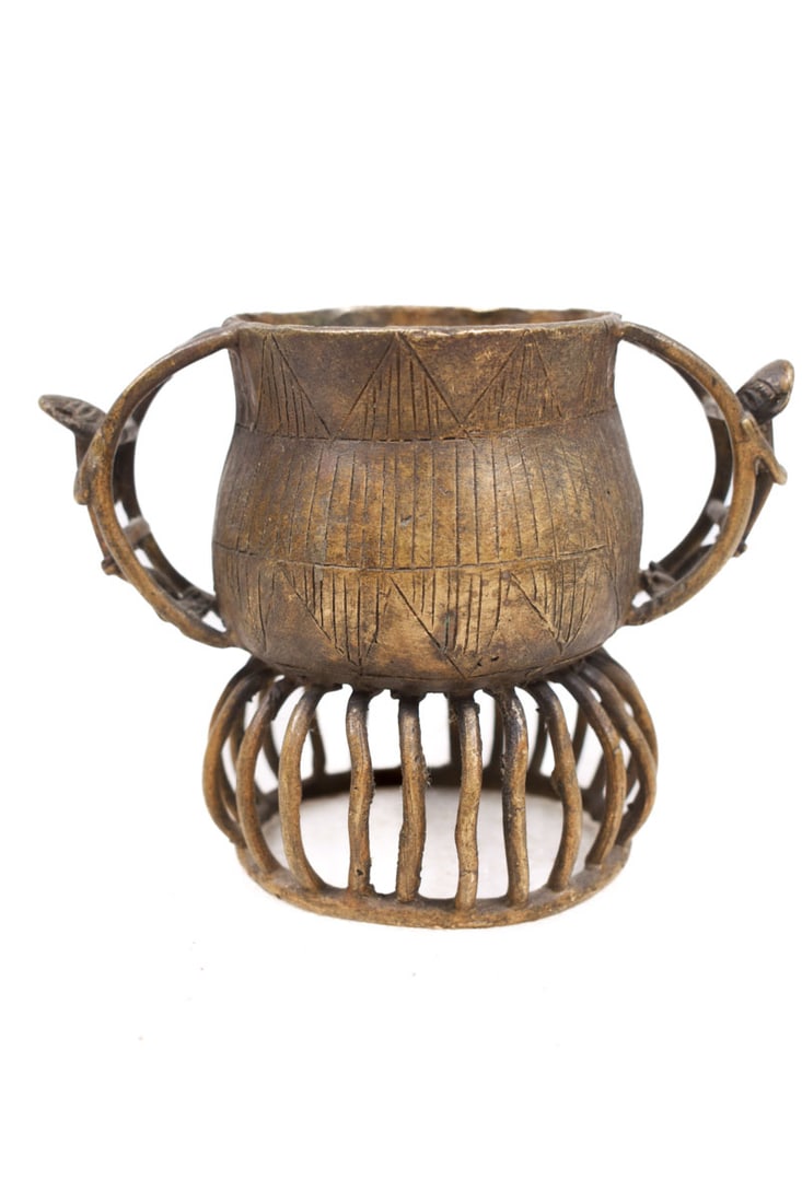 Gold dust pot – Bronze – Asante – Kuduo – Ghana - 5