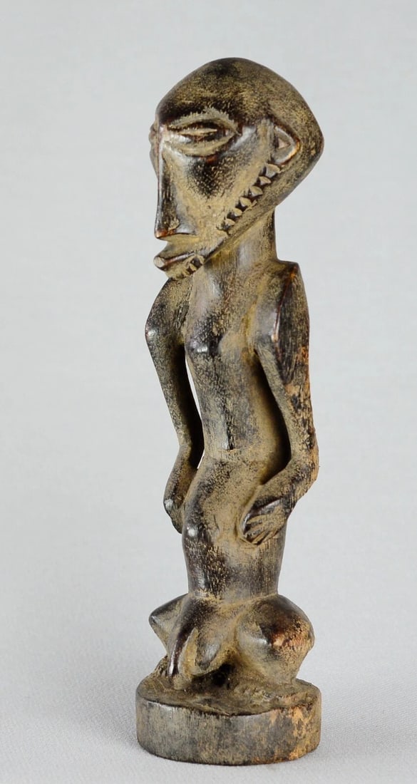 Cute decorative BEMBE standing figure wooden african sculpture Congo 10" - 2