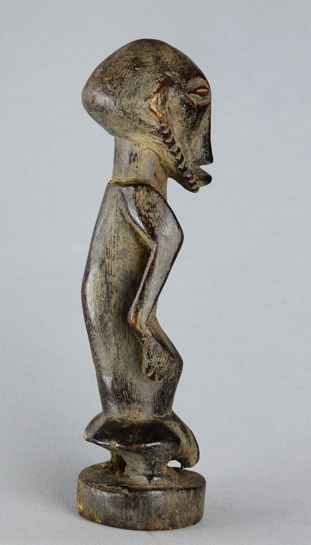 Cute decorative BEMBE standing figure wooden african sculpture Congo 10" - 7