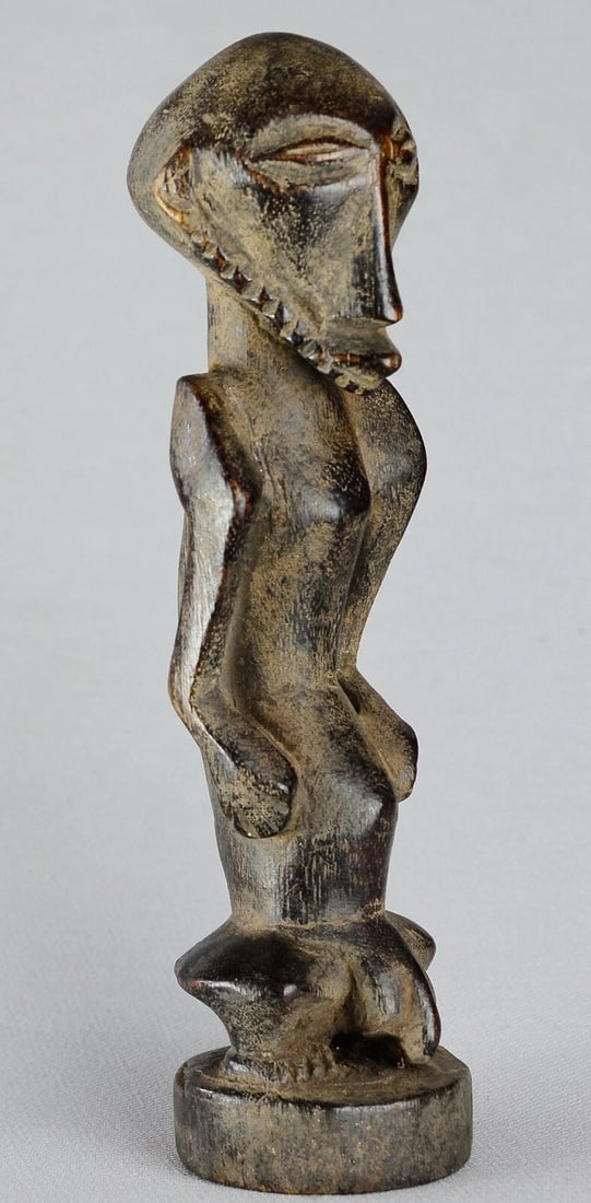 Cute decorative BEMBE standing figure wooden african sculpture Congo 10" - 8