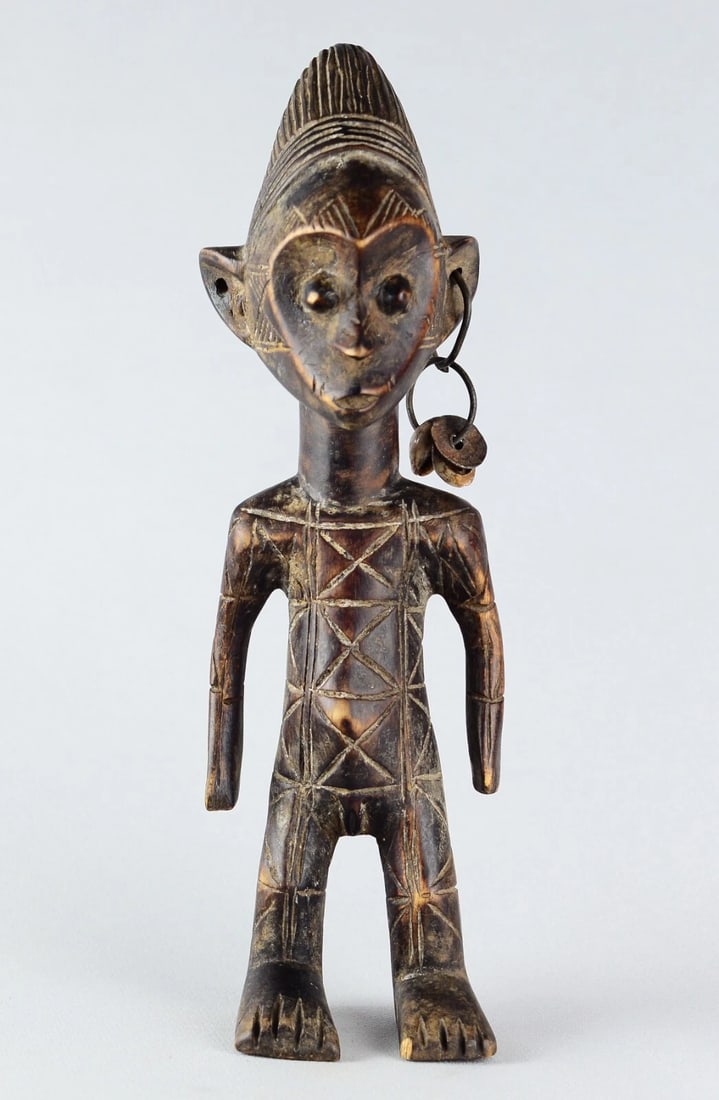 Cute decorative MANGBETU standing 13" figure wooden african sculpture Congo - 2