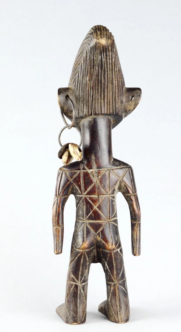 Cute decorative MANGBETU standing 13" figure wooden african sculpture Congo - 6