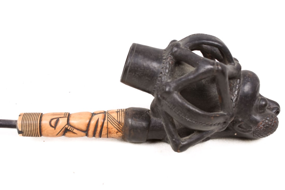 Ceremonial Pipe – Clay, Bone – Bamun – Cameroon - 2