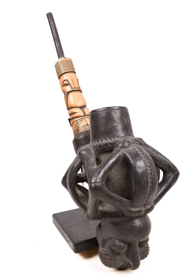 Ceremonial Pipe – Clay, Bone – Bamun – Cameroon - 7