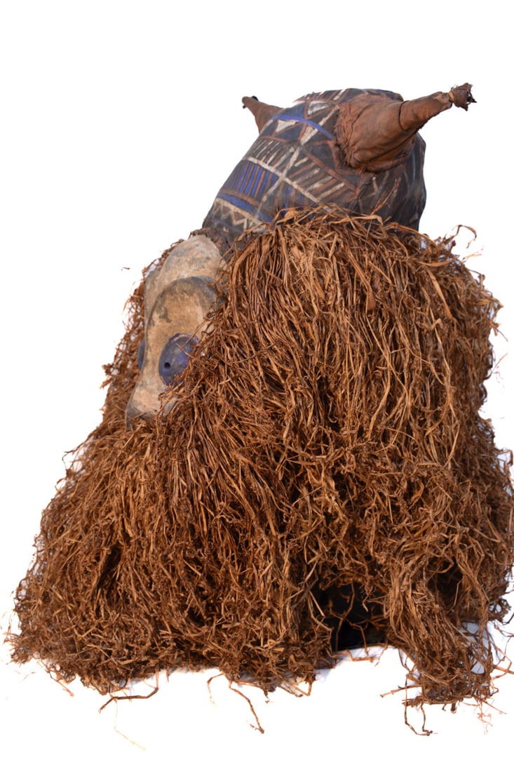Kakunga mask – Textile, Wood, Raphia – Yaka – Congo - 6