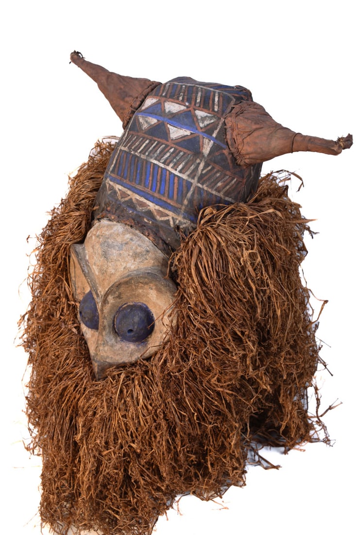 Kakunga mask – Textile, Wood, Raphia – Yaka – Congo - 7
