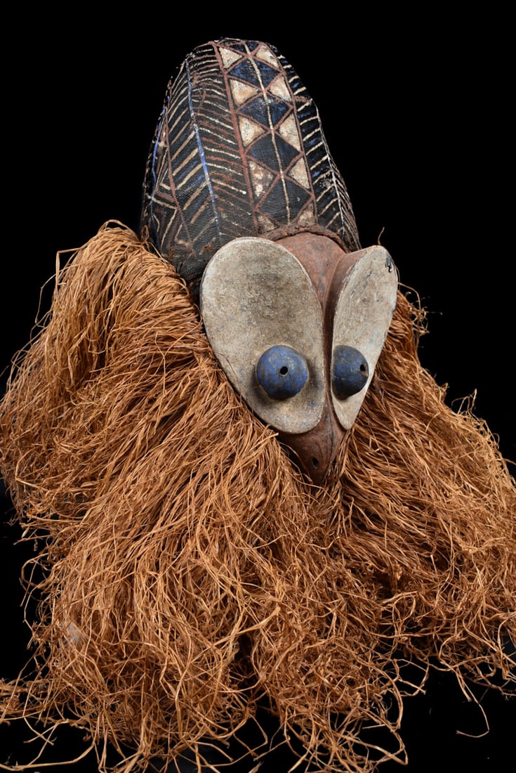 Kakunga mask – Textile, Wood, Raphia – Yaka – Congo - 4