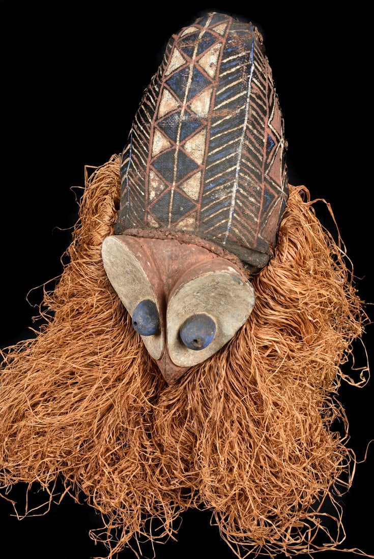 Kakunga mask – Textile, Wood, Raphia – Yaka – Congo - 6