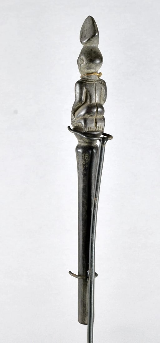 African Art Yaka chief staff with female figure scepter cane Congo DRC - 7