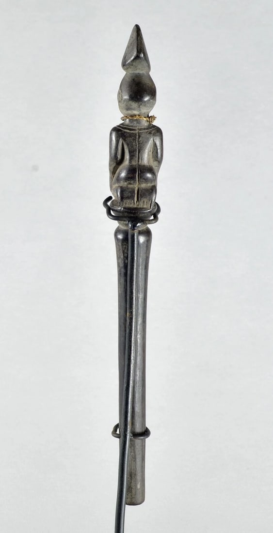African Art Yaka chief staff with female figure scepter cane Congo DRC - 9