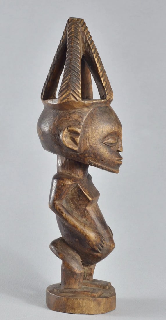 Cute decorative Hemba figure wooden african sculpture Congo - 10