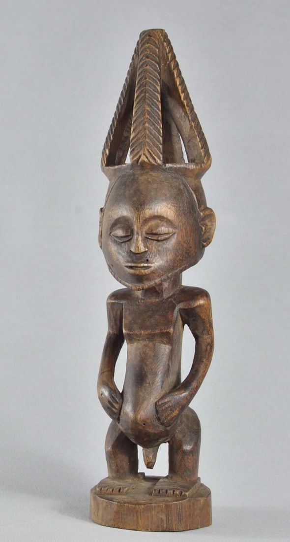 Cute decorative Hemba figure wooden african sculpture Congo - 4