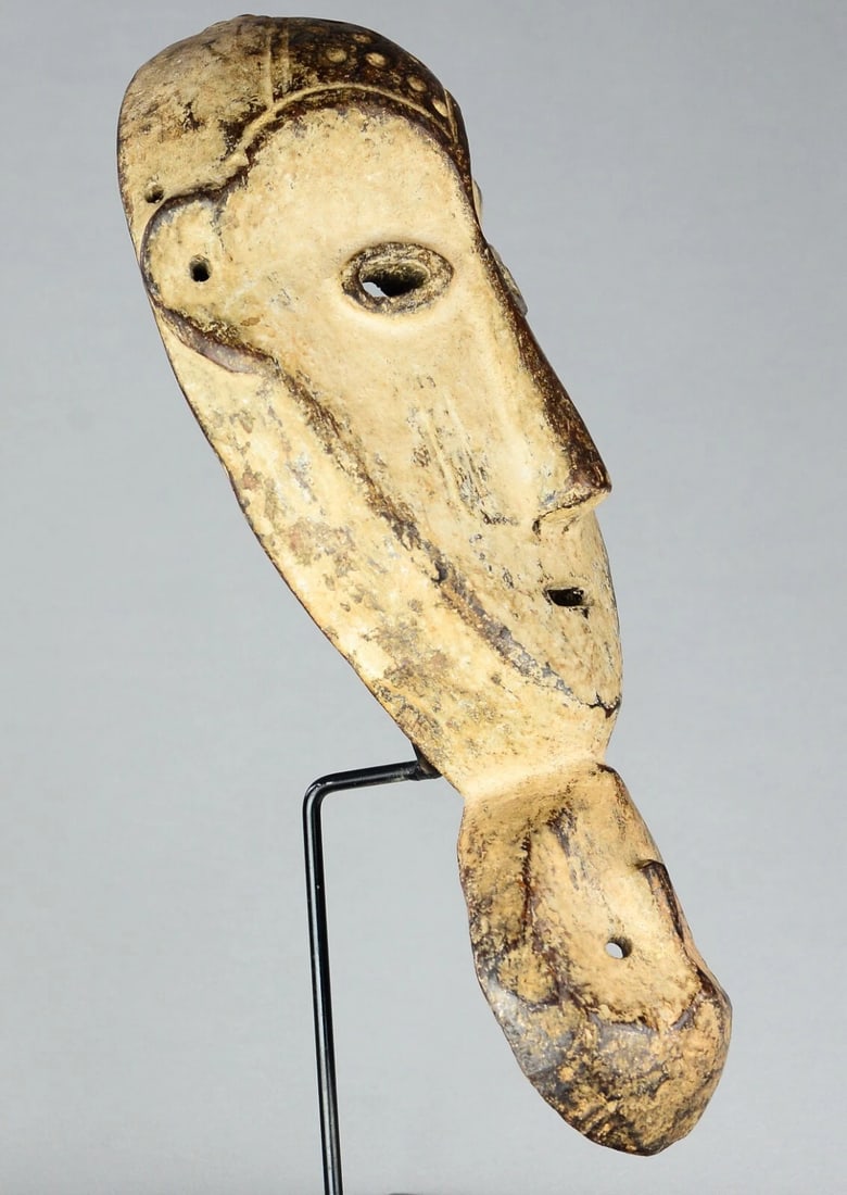 AFRICAN ART Rare & large 15" mask with handle and two faces LEGA Congo - 10