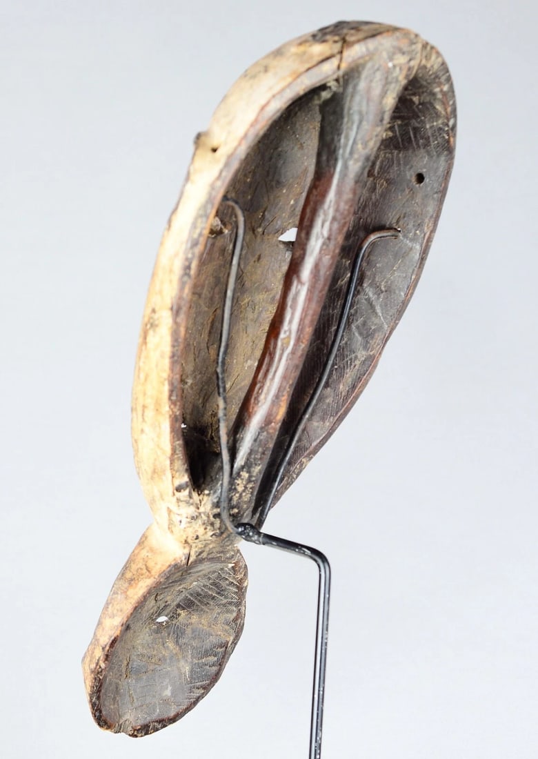 AFRICAN ART Rare & large 15" mask with handle and two faces LEGA Congo - 2