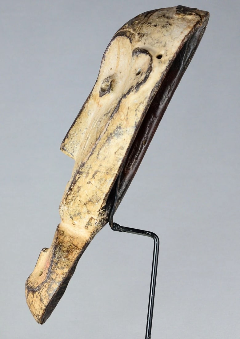 AFRICAN ART Rare & large 15" mask with handle and two faces LEGA Congo - 6