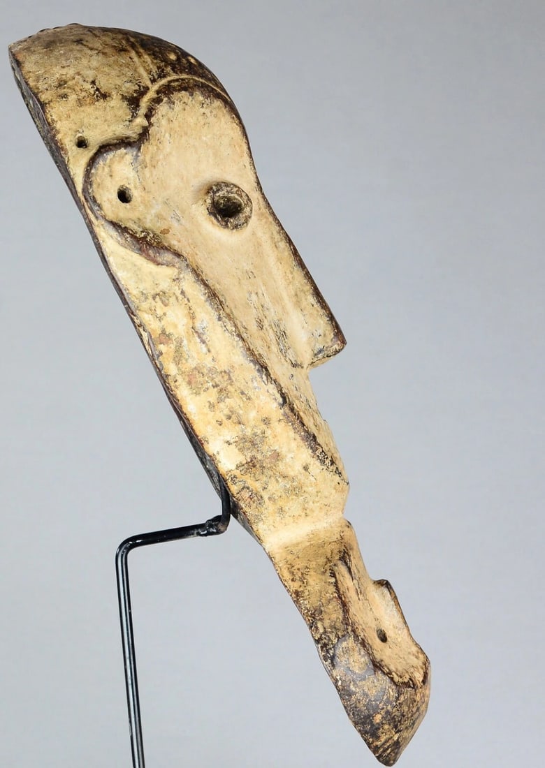 AFRICAN ART Rare & large 15" mask with handle and two faces LEGA Congo - 8