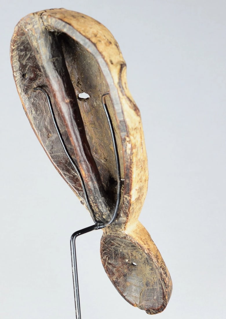 AFRICAN ART Rare & large 15" mask with handle and two faces LEGA Congo - 9