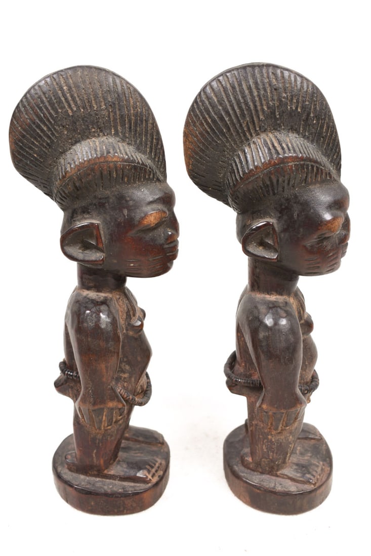 Ibeji Twin Figures – Wood, Beads – Ogbomosho – Yoruba – Nigeria - 4