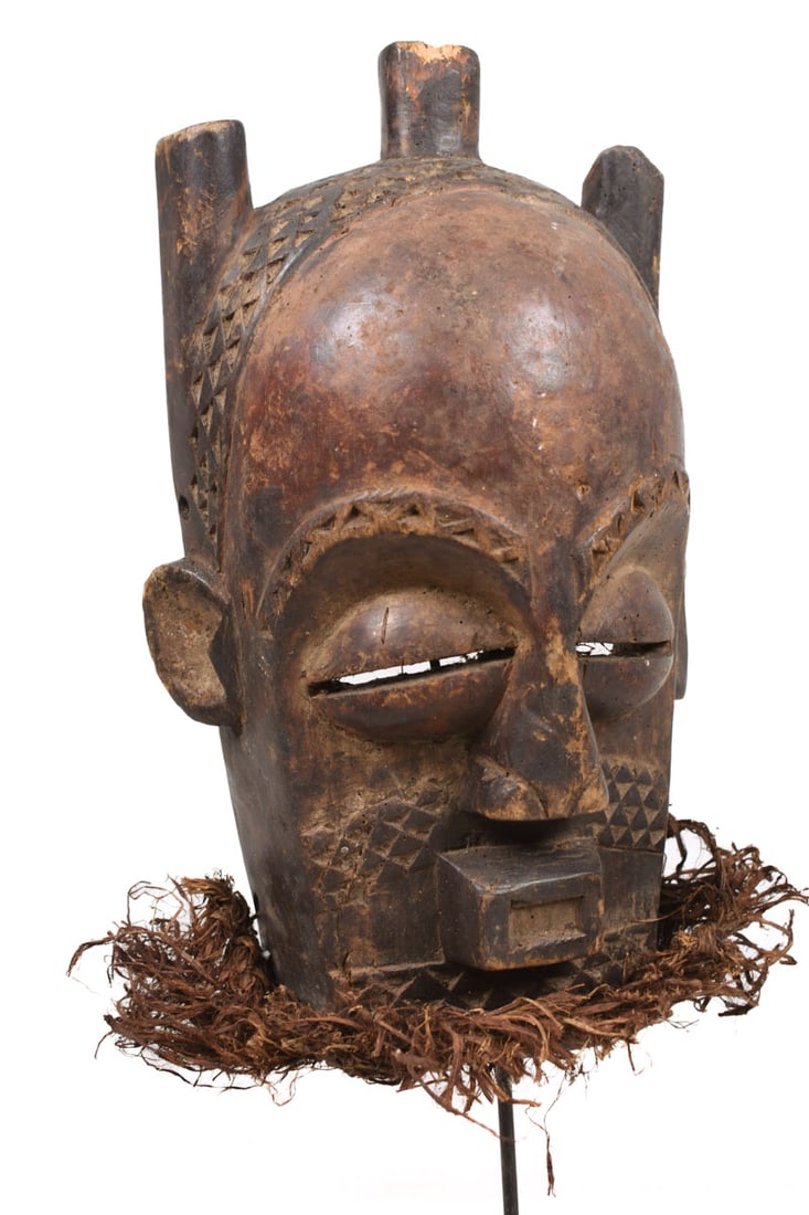 Mask – Wood, Raphia – Biombo – Kuba – DR Congo - 4