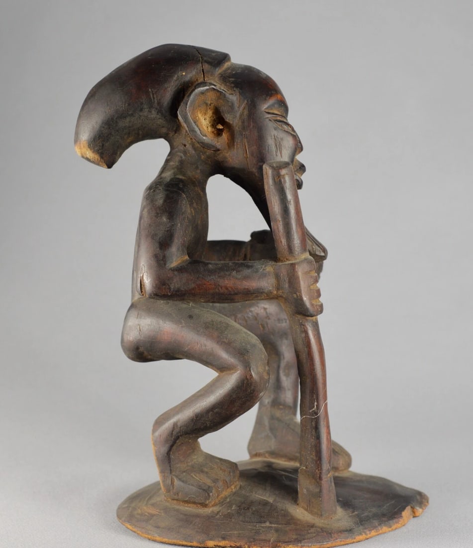 Beautiful old man figure statue sculpture Congo Rdc African art - 7