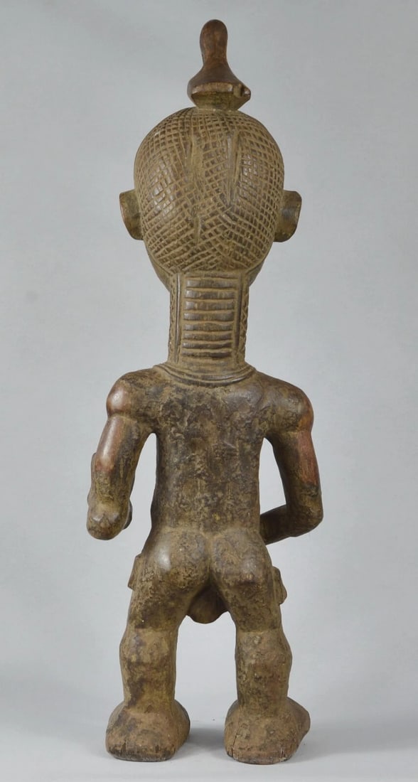 Nice & Impressive 29" figure sculpture Bena Lulua Chief Luluwa Congo Drc - 5