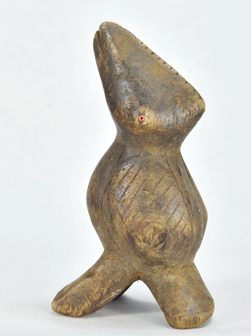 African Art Zoomorphic Lega Figure Bird Animal Statue sculpture Congo drc - 5