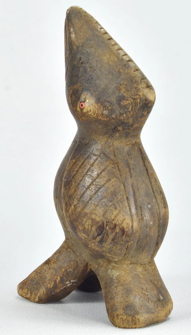African Art Zoomorphic Lega Figure Bird Animal Statue sculpture Congo drc - 6