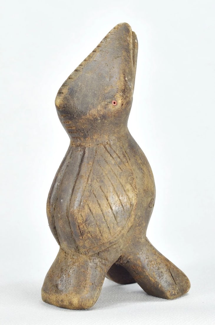 African Art Zoomorphic Lega Figure Bird Animal Statue sculpture Congo drc - 9