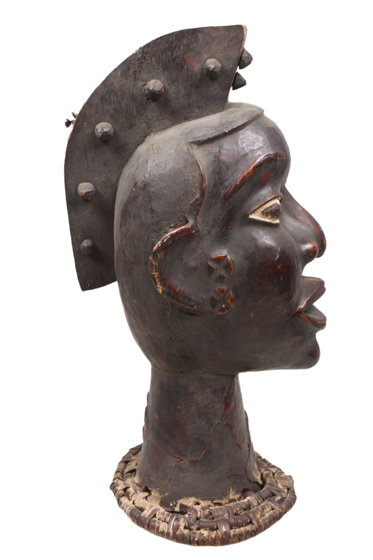 Crest Mask – Wood, Antelope skin – Ejagham – Ekoi – Nigeria - 4