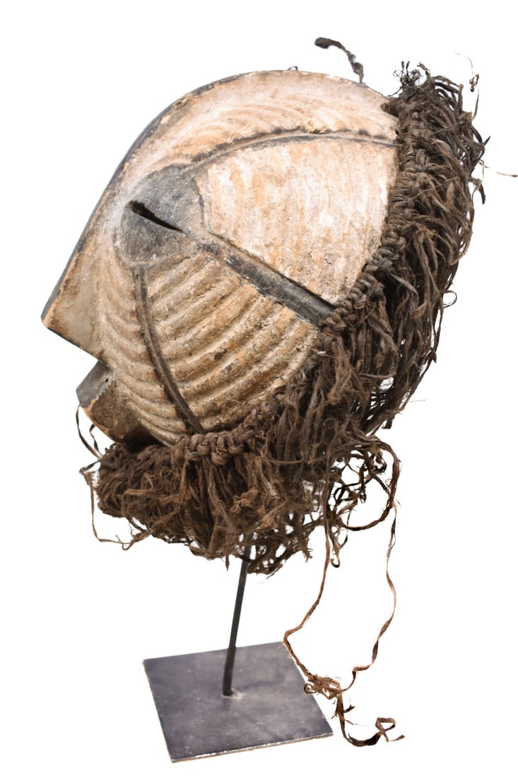 Mask – Wood, Raphia – Luba – DR Congo - 5