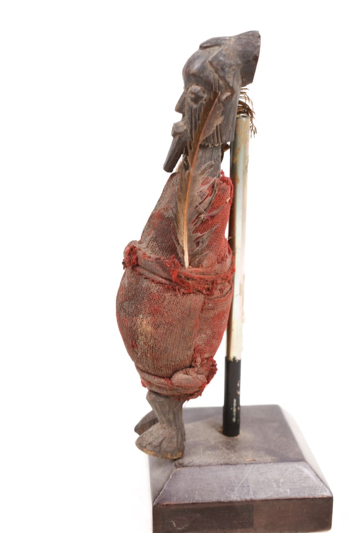 Buti Figure – Wood, Textile, Feathers – Teke – DR Congo - 6