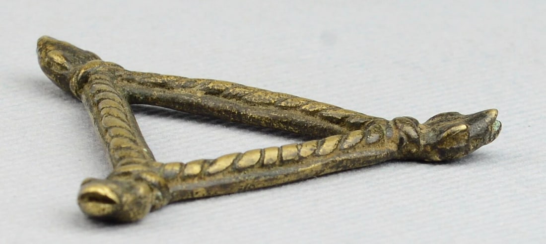 African Art Cute GAN? Brass figurine 3 snakes bronze Burkina Faso - 3