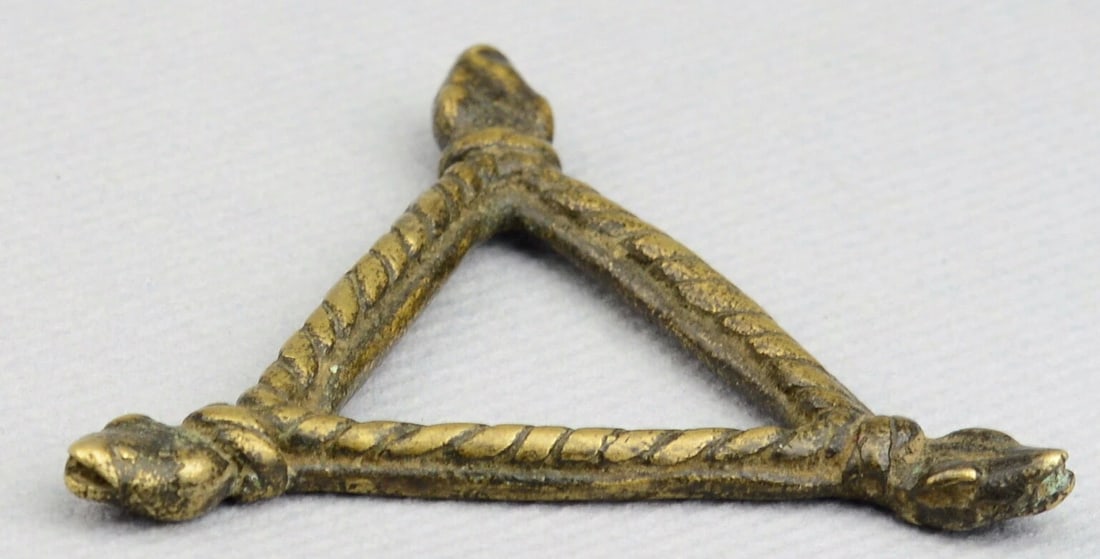 African Art Cute GAN? Brass figurine 3 snakes bronze Burkina Faso - 5