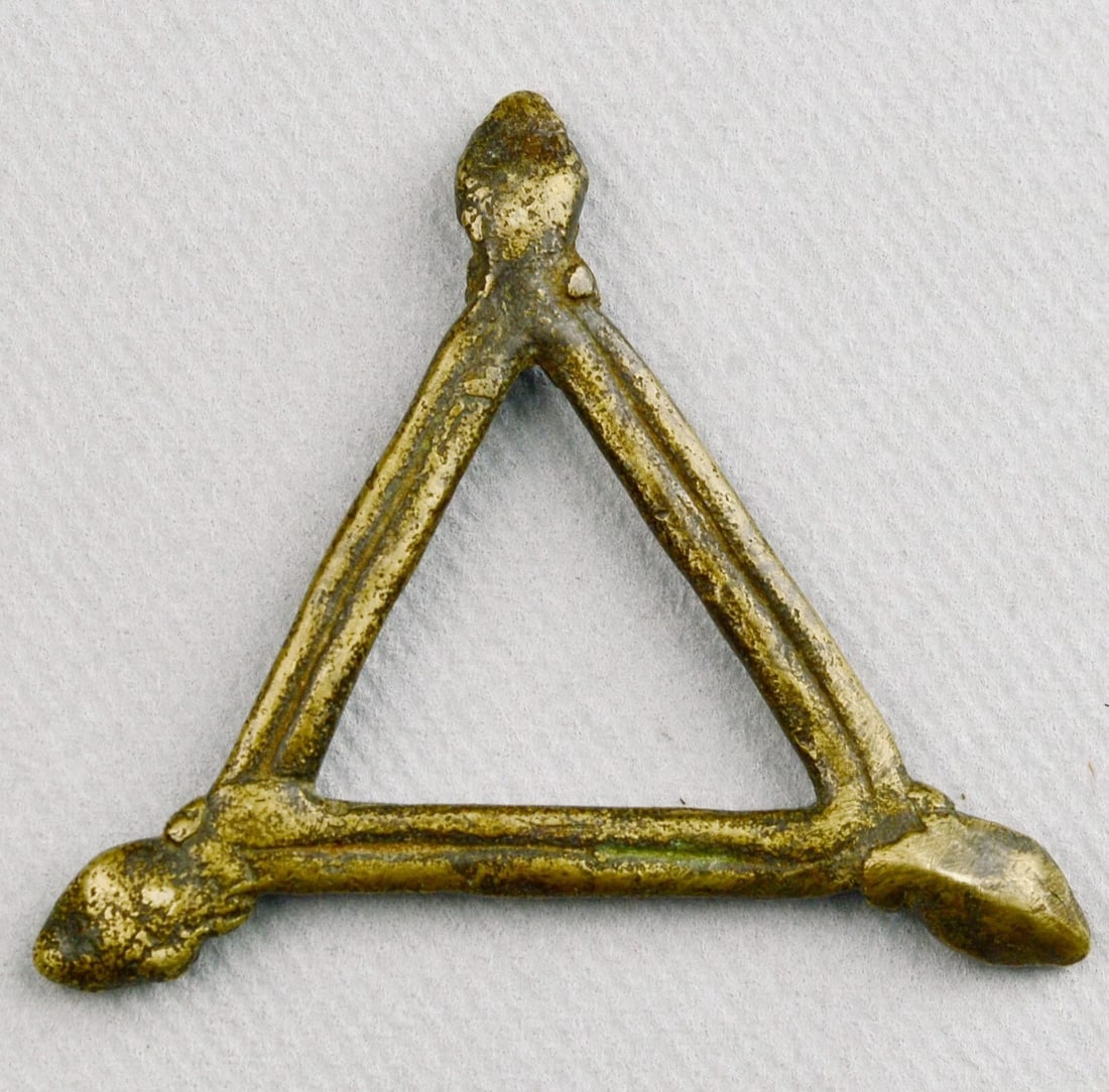 African Art Cute GAN? Brass figurine 3 snakes bronze Burkina Faso - 7