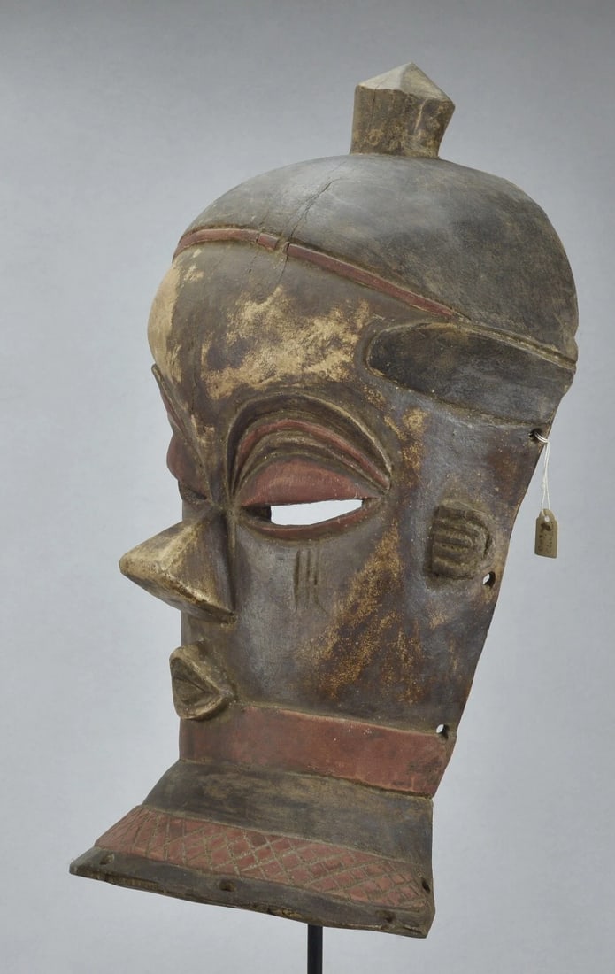 African Art Beautiful large PENDE wooden Mask Congo Rdc - 2