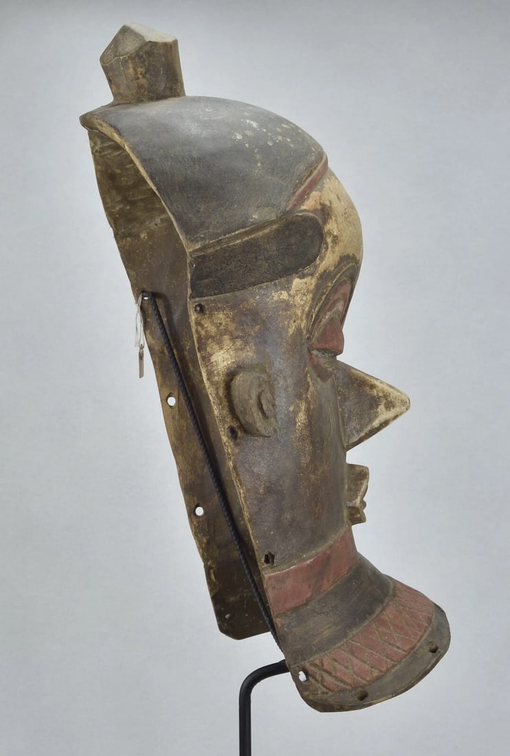 African Art Beautiful large PENDE wooden Mask Congo Rdc - 5