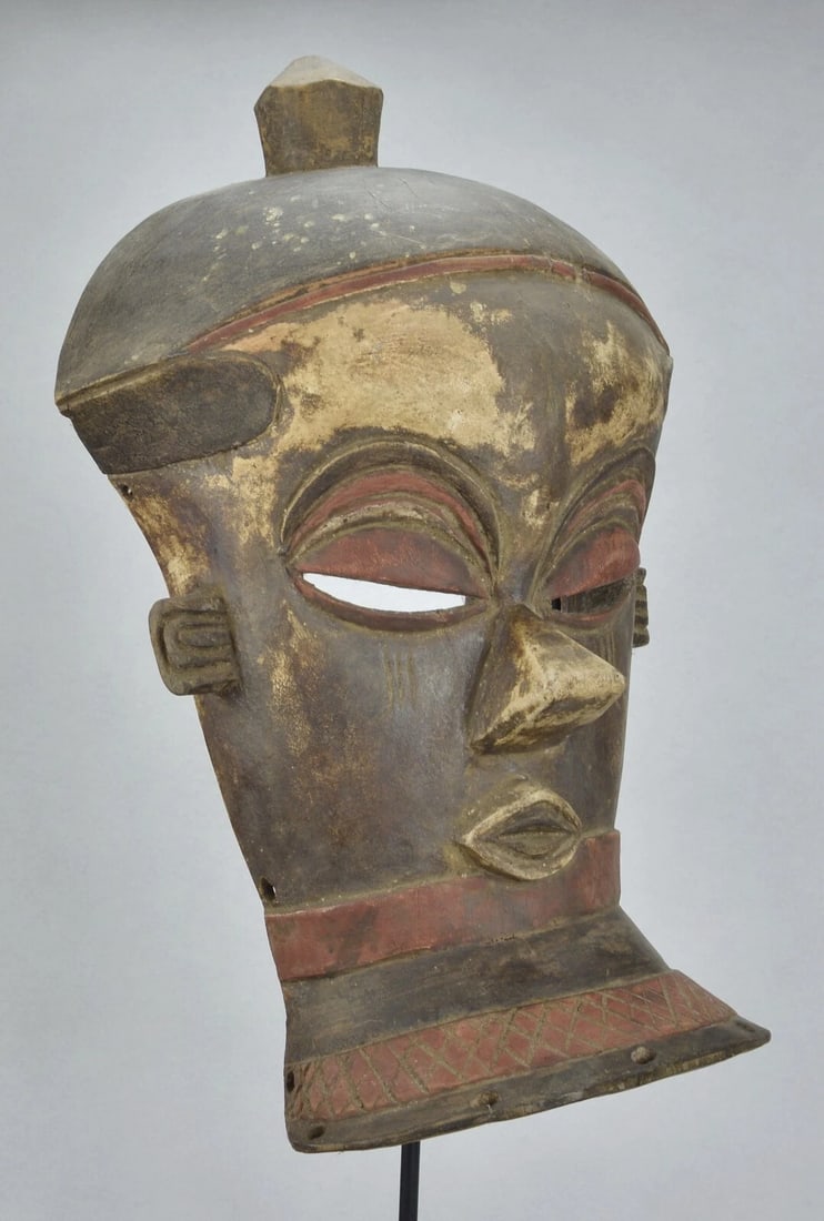African Art Beautiful large PENDE wooden Mask Congo Rdc - 6