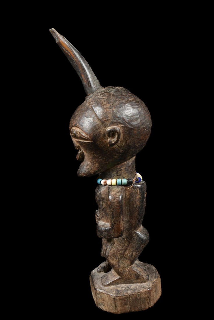 Power Figure – Wood, Horn, Beads – Songye – Congo - 6