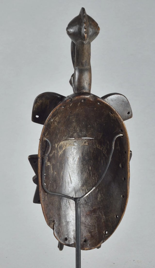 African Art " Ivory Coast" Beautiful Senufo wooden bird mask - 6