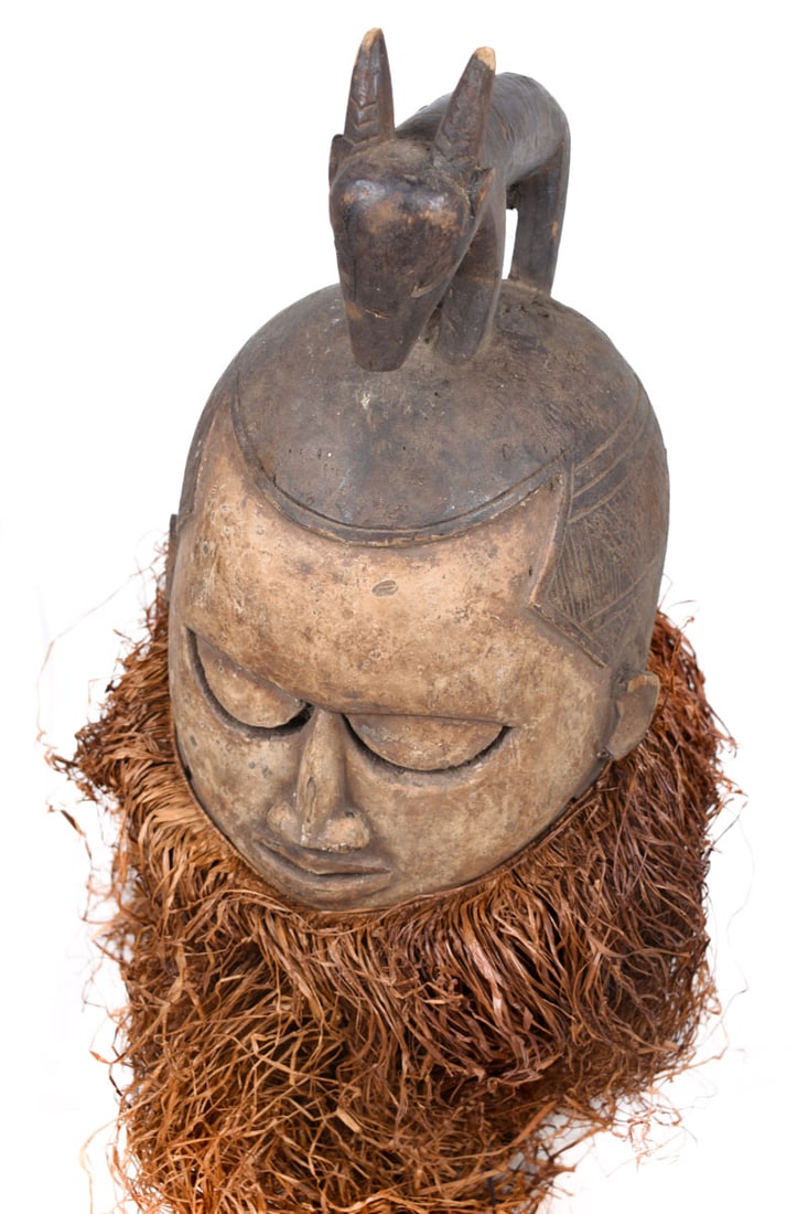 Helmet Mask – Wood, Raphia – Suku – Congo - 6