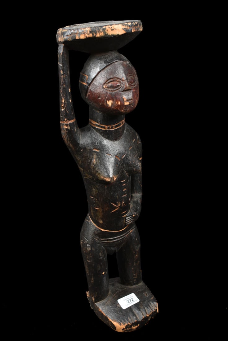Bowl-barrier Figure – Wood – Luba / Zela – Congo DRC - 3