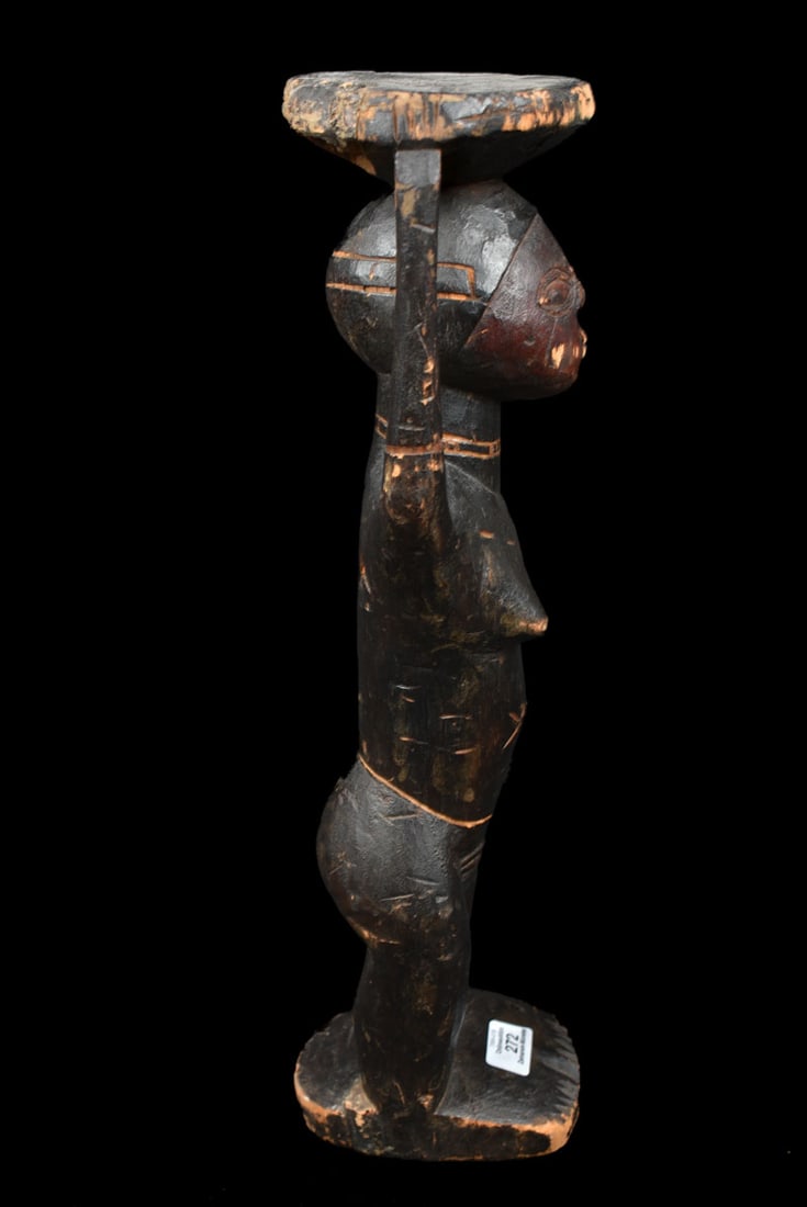 Bowl-barrier Figure – Wood – Luba / Zela – Congo DRC - 4