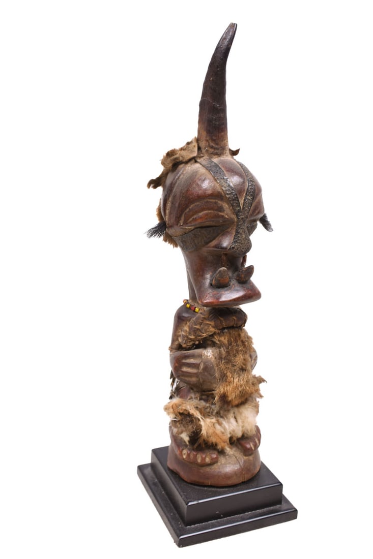 Power Figure – Wood, Horn, Beads – Songye – Congo - 3