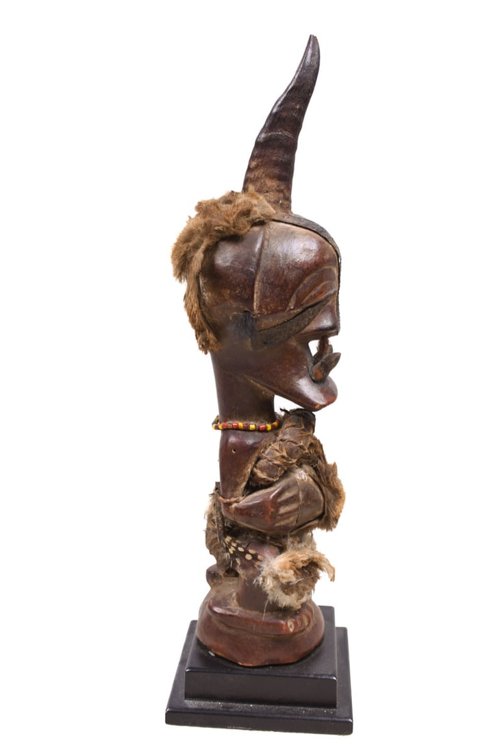 Power Figure – Wood, Horn, Beads – Songye – Congo - 4